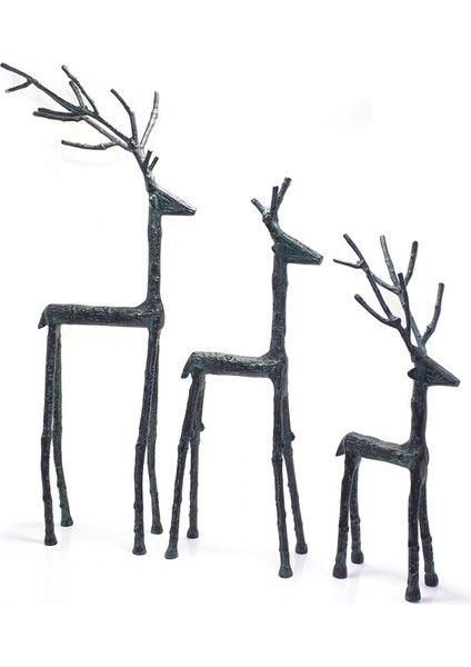 Metal 3'lü Geyik Seti