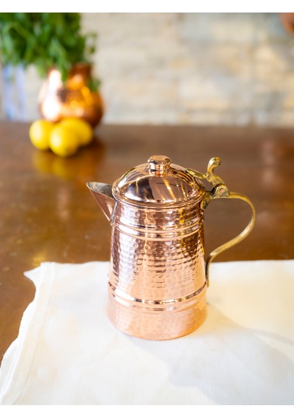 Bakır Sütlük Çekiç Dövme Parlak Bakır Renk