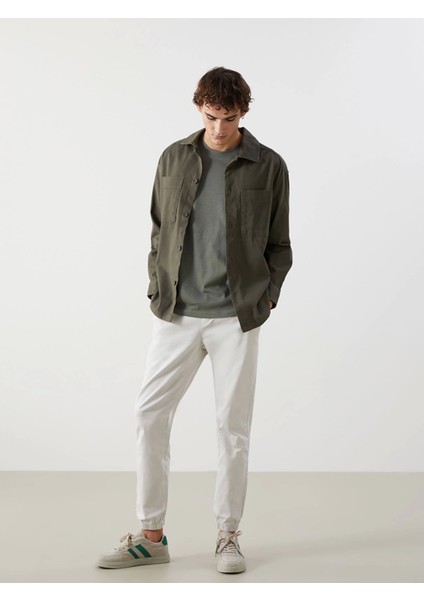 Xsıde Gri Standart Kalıp Gabardin Erkek Jogger Pantolon