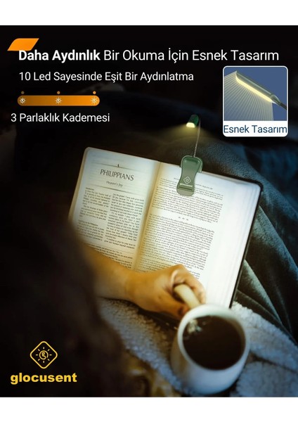 Şarjlı LED Masa, Kitap Lambası Çalışma, Okuma, Tamirci Ergonomik Esnek Şarjlı Type C indirimleri