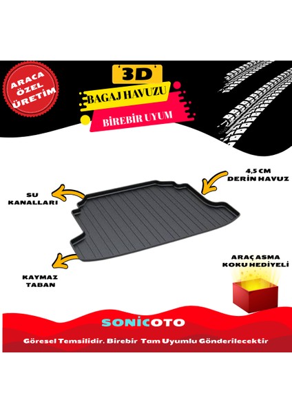 Kia Rıo Sedan (Ub) 2012 Sonrası 3D Bagaj Havuzu Tam Uyum Maxımum Koruma