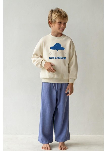 Erkek Çocuk Baskılı 3 Iplik Kumaş Pamuklu Sweatshirt