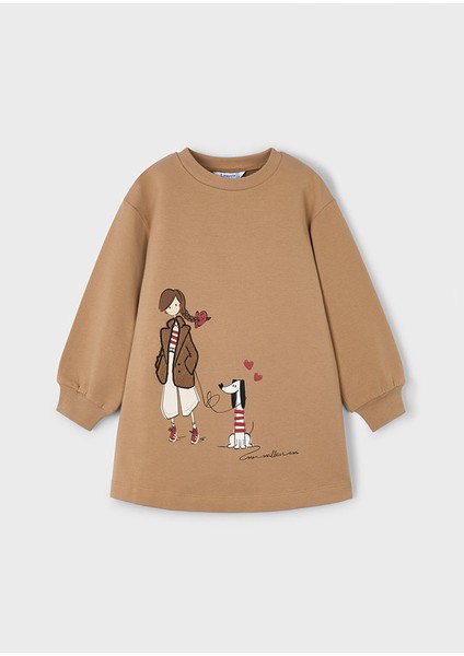 4919 Mayoral Camel Kız Çocuk Elbise