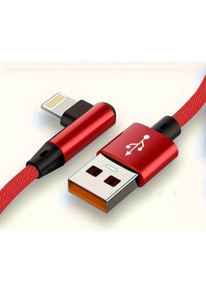 USB To Lightning 3m 2.4A Kablo - Kırmızı