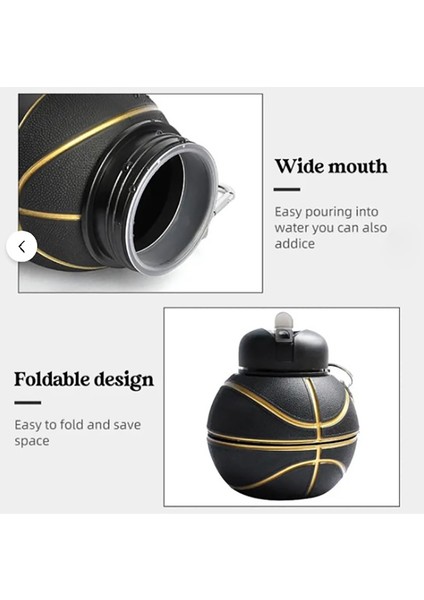 Top Şekilli Spor Temalı Katlanabilir Silikon Matara - Suluk-Spor ve Günlük Kullanım Için Şık Tasarım fırsatları