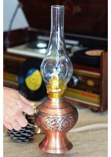 Bakır Gaz Lambası Oyma Nakış İşlemeli Mat Bakır Renk fiyatları