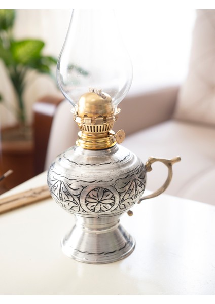 Bakır Gaz Lambası Oyma Nakış İşlemeli Gümüş Renk (Kalaylı) fiyatları