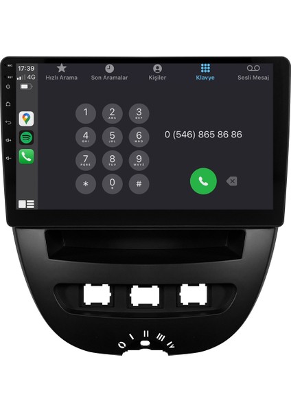 Citroen C1 Android Multimedya Sistemi (2005-2014) CRV4844XP modelleri