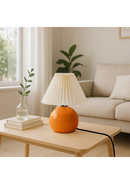 Turuncu Carpi Kumaş Başlık Abajur 242029