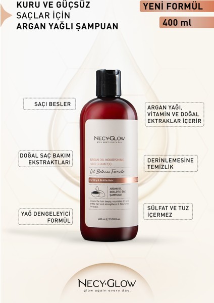 Argan Yağlı Onarıcı Şampuan 399 ml Sülfatsız Formül Tüm Saç Tiplerine Uygun