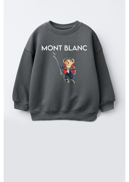 Erkek Çocuk Ayıcık Baskılı 3 Iplik Kumaş Pamuklu Sweatshirt