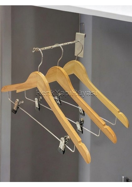Askı, Mandallı Askı, Etek Pantolon Askısı, Etek Gömlek ve Pantolon Gömlek Askısı, Kombin Askı 3 Adet