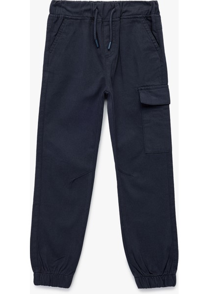Pamuklu Gabardin Beli Bağcıklı Kargo Pantolon