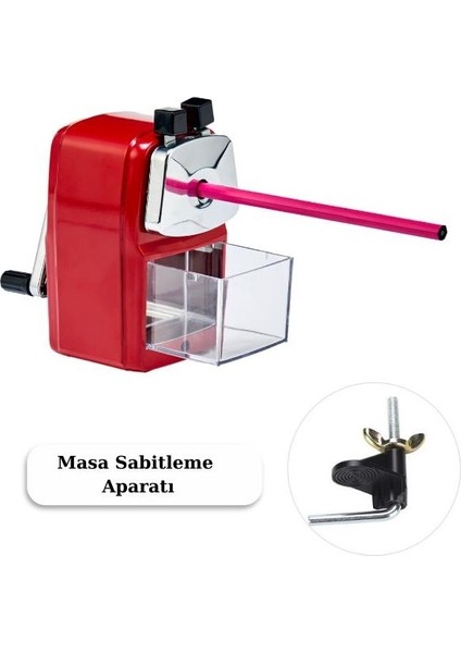 Masa Tipi Metal Kollu Büyük Kırmızı Kalemtraş 6732 fiyatları