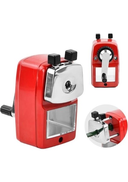 Masa Tipi Metal Kollu Büyük Kırmızı Kalemtraş 6732 modelleri