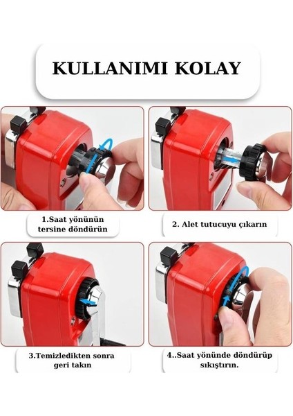 Masa Tipi Metal Kollu Büyük Kırmızı Kalemtraş 6732 fırsatları