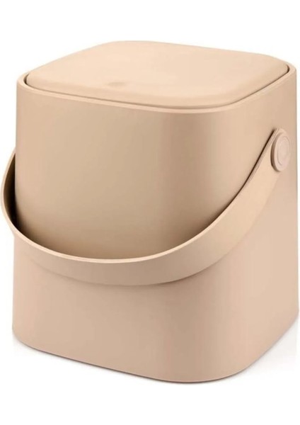 Click Kapaklı Tutma Saplı Iç Kovalı Tezgah Üst Mutfak Çöp Kovası 4 Lt Yedek Clipsli - Latte fiyatları