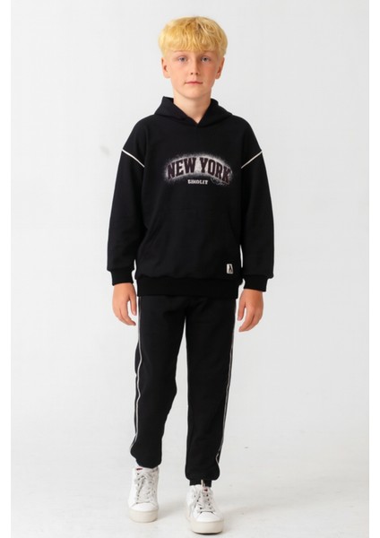Erkek Çocuk New York Baskılı Alt Üst Eşofman Takımı AK7886