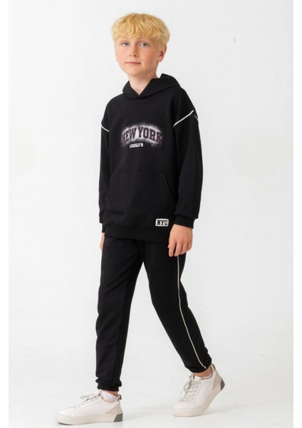 Erkek Çocuk New York Baskılı Alt Üst Eşofman Takımı AK7886 modelleri