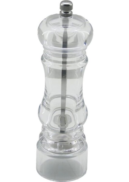 Küçük Akrilik Şeffaf Mika Kristal Plastik Baharat Öğütücü Çap: 5cm Y: 17.5cm (4887)