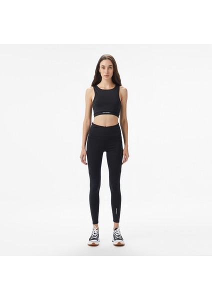 Star Chevron Baskılı Slim Fit Kadın Siyah Eşofman Altı