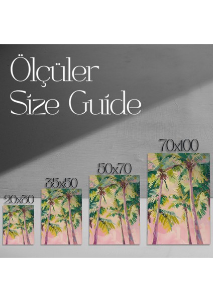 Pembe Günbatımı Palmiye Ağaçları Soyut Tablosu modelleri
