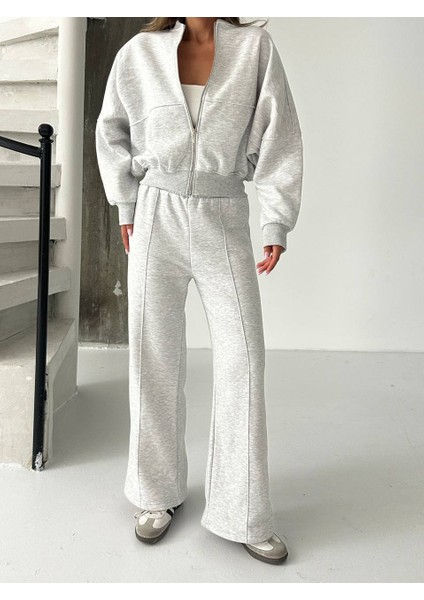 Kadın 3 Iplik Içi Şardonlu Penye Kumaş Çimalı Zr Eşofman Takımı