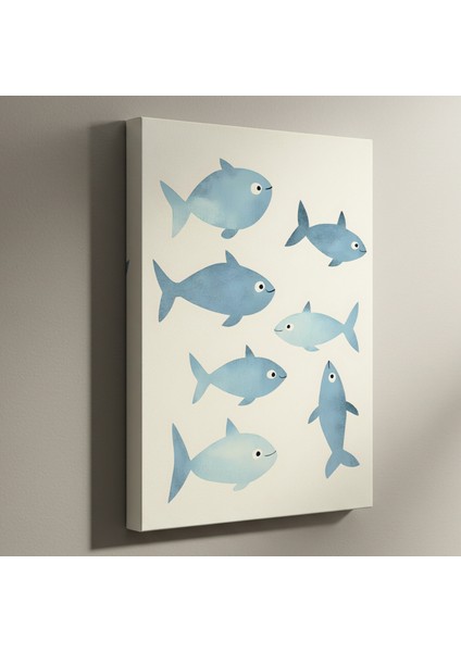 Sevimli Balıklar Illüstrasyon Tablosu