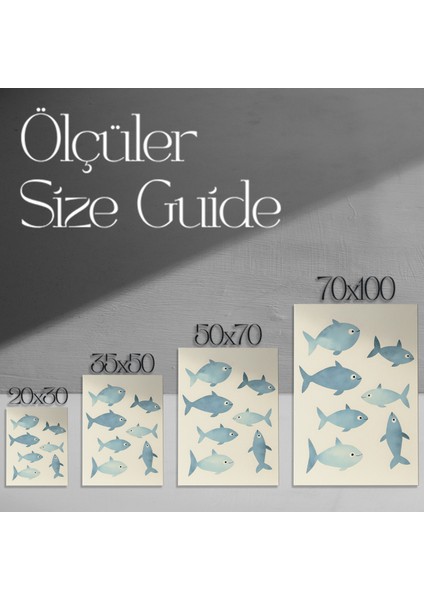 Sevimli Balıklar Illüstrasyon Tablosu modelleri
