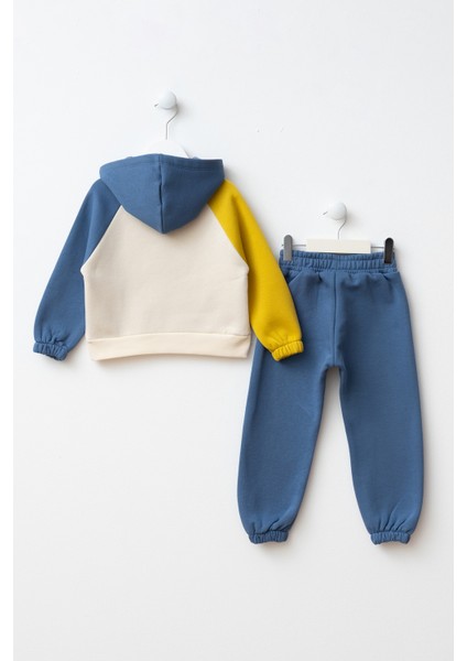 Baskılı Renk Bloklu Erkek Çocuk Alt Üst Eşofman Takımı fiyatları