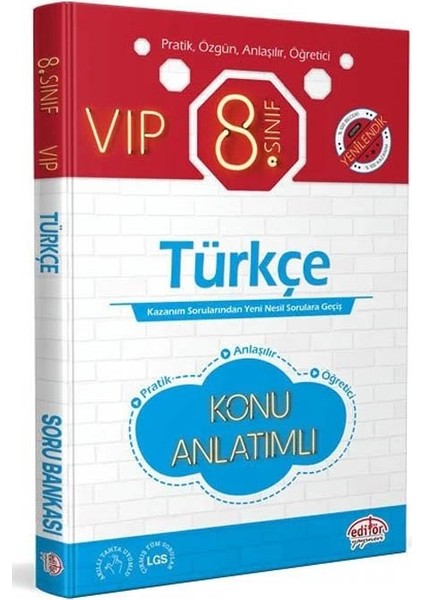 Editör 2026 8. Sınıf Vıp Türkçe Konu Anlatımı