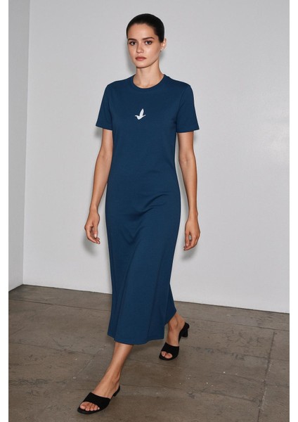 Enjeksiyon Baskılı Modal Kısa Kollu Elbise modelleri