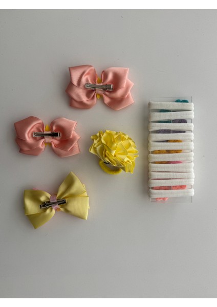 Fiyonklu Saç Tokası 14'lü – Renkli Set, Günlük & Okul fırsatları