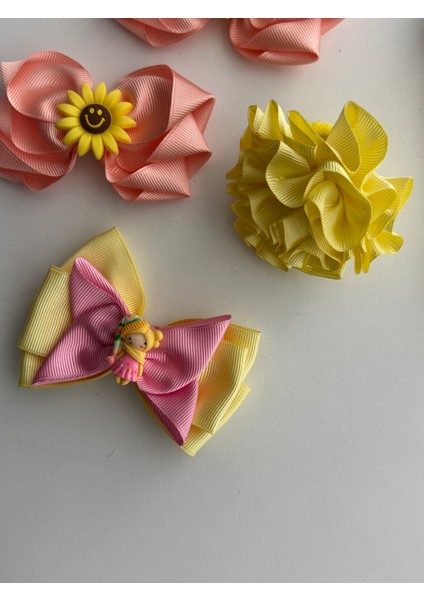 Fiyonklu Saç Tokası 14'lü – Renkli Set, Günlük & Okul