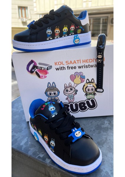 Labubu Çocuk Spor Ayakkabı + Akıllı Kol Saati Hediyeli 🎁✨ | Renkli ve Eğlenceli Tasarım