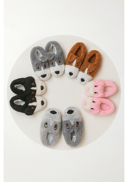 Unisex Yetişkin Köpek Figürlü Peluş Panduf Ev Pandufu Ev Botu modelleri