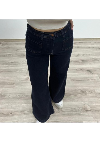 Bol Paça Yüksek Bel Denim Pantolon fiyatları