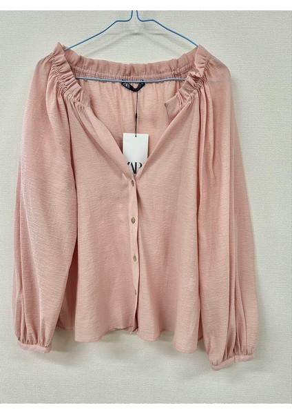 Allbucks Zara, Pembe Geniş Gömlek Bluz ABZRA9993 fırsatları