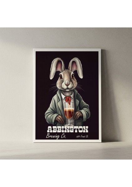 Şık Tavşan Illüstrasyon Tablosu fiyatları