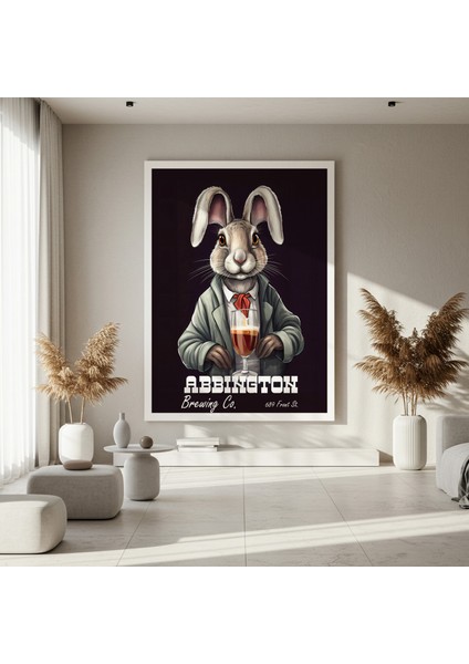 Şık Tavşan Illüstrasyon Tablosu fırsatları