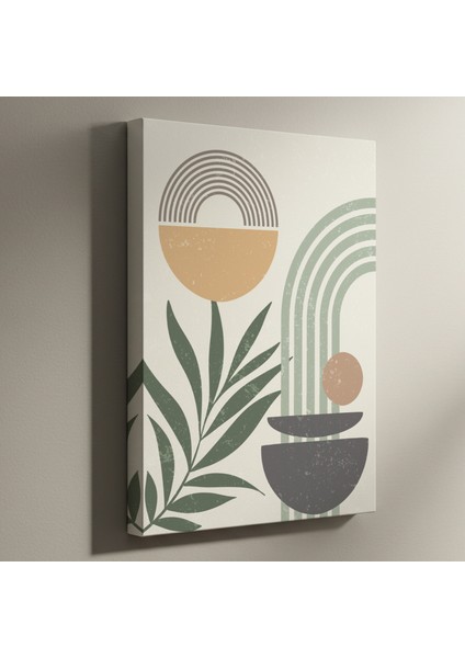 Soyut Geometrik ve Botanik Desenler Tablosu