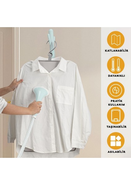 Buharlı Dikey Ütü Matı 5 Katman Asılabilir Yanmaz Çift Taraflı Dayanıklı Keçeli Buharlı Ütü Bezi Gri 50X80 cm fiyatları