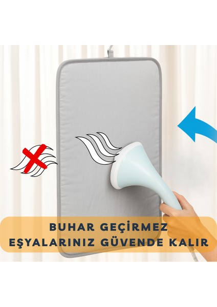 Buharlı Dikey Ütü Matı 5 Katman Asılabilir Yanmaz Çift Taraflı Dayanıklı Keçeli Buharlı Ütü Bezi Gri 50X80 cm fırsatları