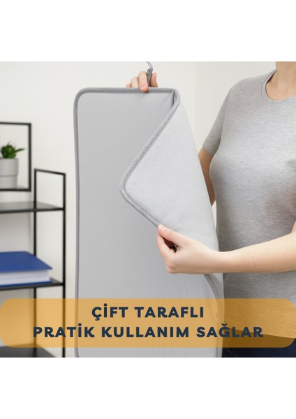 Buharlı Dikey Ütü Matı 5 Katman Asılabilir Yanmaz Çift Taraflı Dayanıklı Keçeli Buharlı Ütü Bezi Gri 50X80 cm indirimleri
