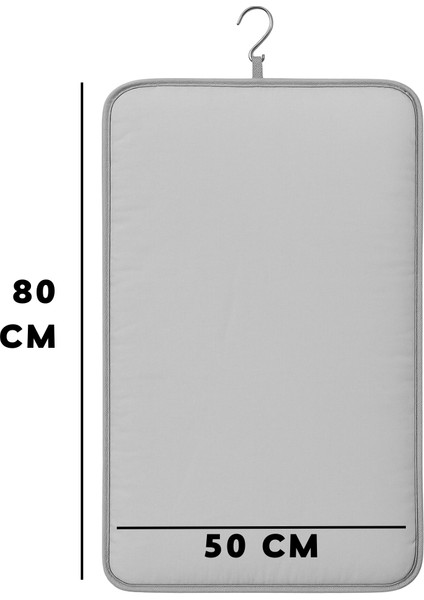 Buharlı Dikey Ütü Matı 5 Katman Asılabilir Yanmaz Çift Taraflı Dayanıklı Keçeli Buharlı Ütü Bezi Gri 50X80 cm