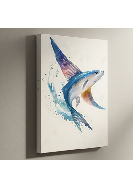 Uçan Balık Soyut Sanat Tablosu