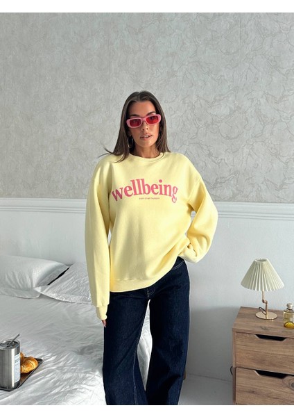 Kadın Premium Sweat Penye 3 Iplik Içi Şardonlu Oversize Kalıp Baskılı Sweatshir fiyatları