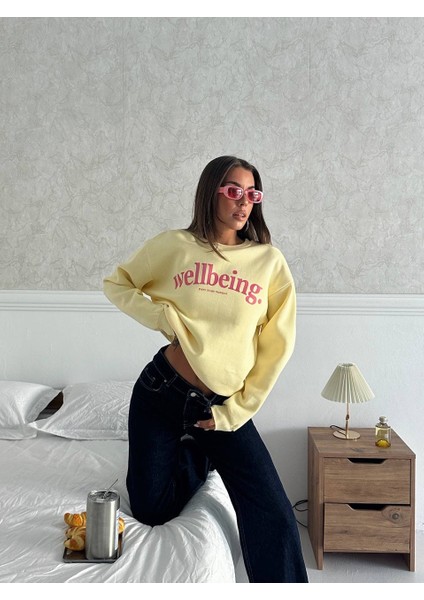 Kadın Premium Sweat Penye 3 Iplik Içi Şardonlu Oversize Kalıp Baskılı Sweatshir indirimleri