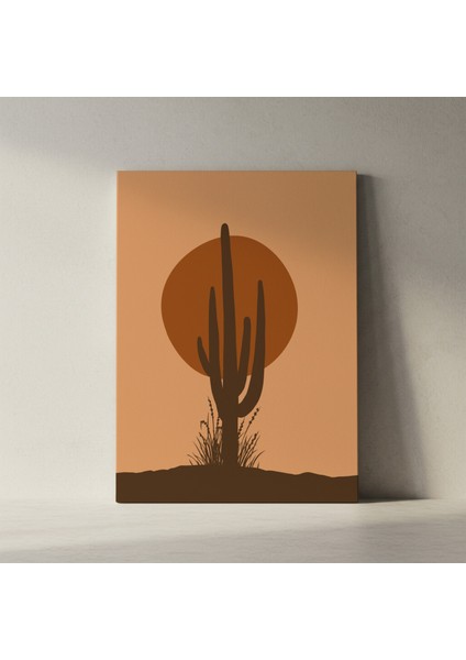 Çöl Günbatımı Kaktüs Silüeti Tablosu fiyatları