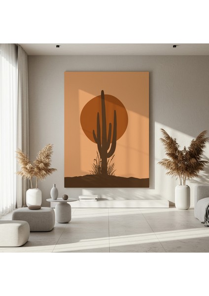 Çöl Günbatımı Kaktüs Silüeti Tablosu fırsatları